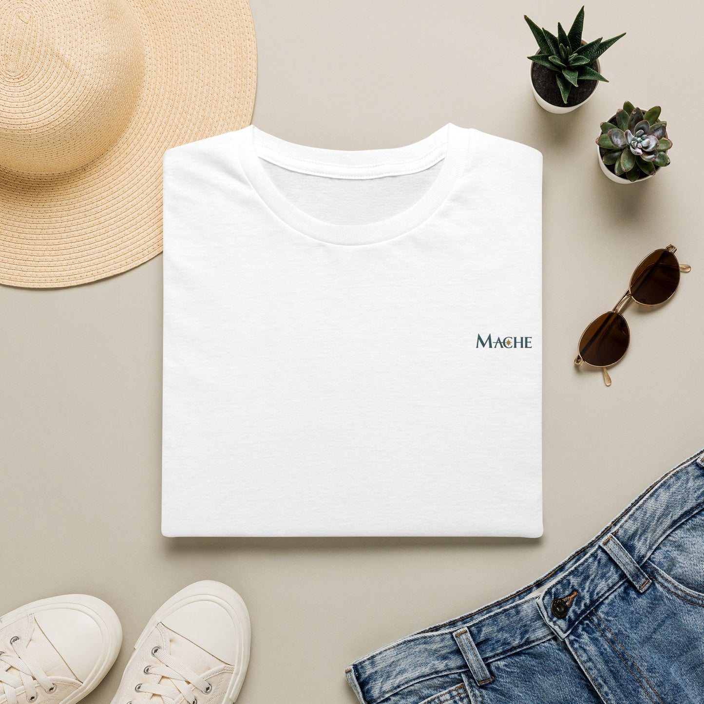 Minimalist 'MACHE' Embroidered - Small Chest Logo Tee